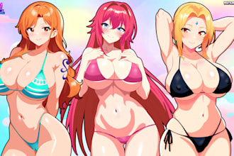 draw anime art and character design, nsfw or sfw