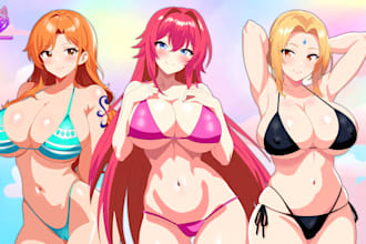 draw anime art and character design, nsfw or sfw
