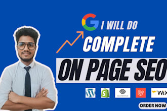 do on page SEO for wordpress, shopify, wix, squarespace, and laravel