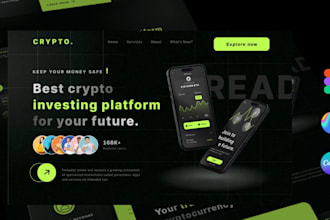 build crypto landing pages,exchange website,presale ico website,coin website,ui