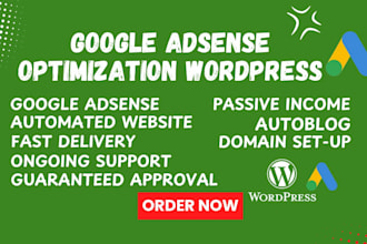 create wordpress websites on different niches ready for google adsense approval