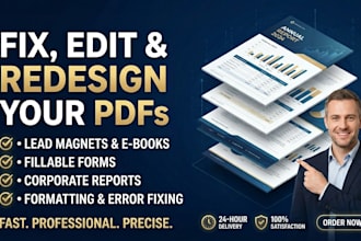 fix or redesign your PDF, ebook, book professionally