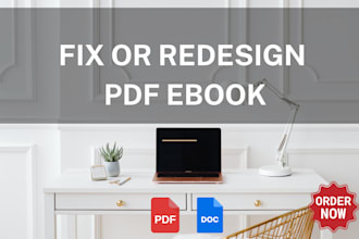 fix or redesign your PDF, ebook, book professionally