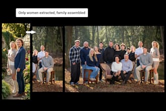 do group photo compositing and manipulation
