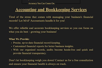 provide bookkeeping services for your business