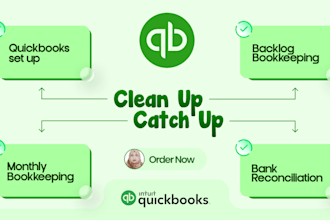 do quickbooks xero clean up , set up bookkeeping and bank reconciliation