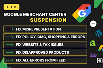 fix google merchant center suspension and misrepresentation issue