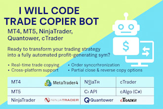 code trade copier and trading bot on mt4, mt5, ninjatrader, quantower, ctrader