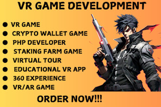 develop ar game, vr game, crypto wallet app, staking farm game, php developer