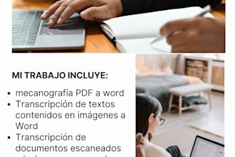 necesitas transcribir tus documentos yo te ayudo