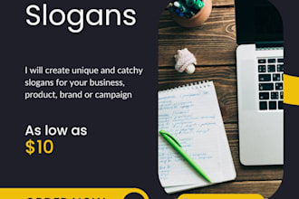 create catchy slogans or taglines for your business, brand