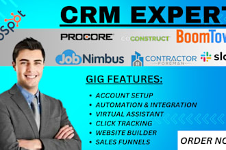 setup pipedrive procore acculynx buildertrend  monday jobtread jobber sumoguote