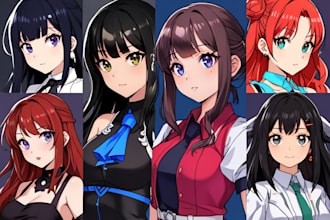 draw anime and game style characters art