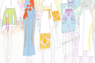 create fashion illustrations and custom outfit designs