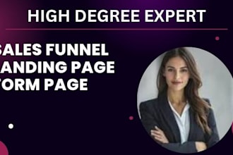 create and design  landing page and squeeze page