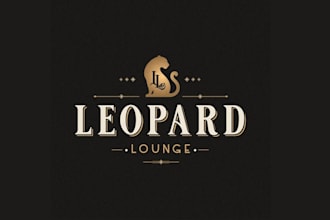 design leopard lounge home speakeasy fun logo design