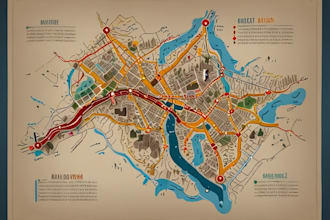 draw custom vector map, route map or direction map