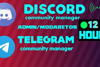 be your telegram discord,modaretor,admin community manager