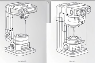 create instruction manual for your product and vector line art drawing