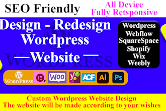 build custom wordpress website elementor webdesign,redesign,