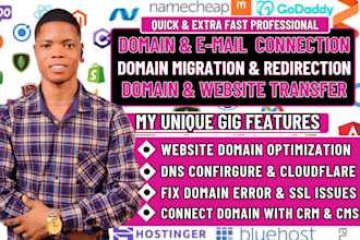 connect domain, do domain transfer, redirect domain, connect domain, fix domain