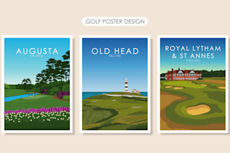 do golf poster for any place you want