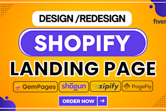 do shopify landing page design using pagefly, gempages, shogun landing page