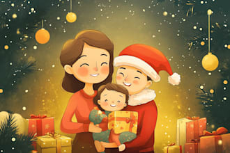 create family or group portrait illustration from photo