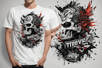 design a unique and edgy custom t shirt design