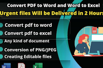 convert PDF to word, data entry