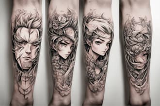 hand draw a unique anime or cartoon tattoo