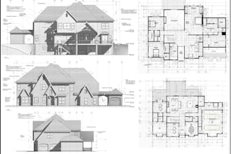 draw architectural plans, blueprints and permit drawings