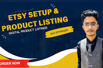 do etsy store creation with etsy product listing digital products, etsy SEO