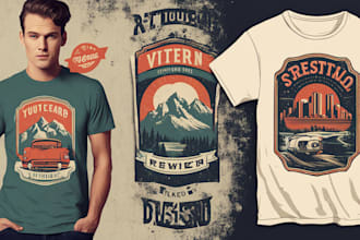 make vintage retro t shirt design for you