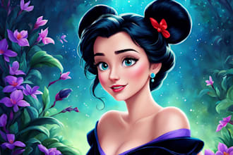 draw you a beautiful disney portrait