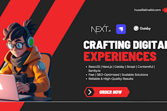 develop web apps using reactjs, nextjs, strapi, gatsby, sanityio and contentful