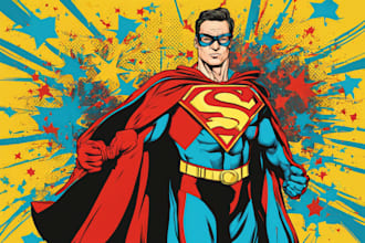 draw custom superhero pop art portrait