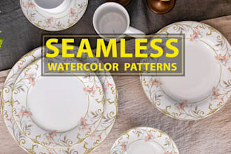 do watercolor seamless pattern designs for print and digital