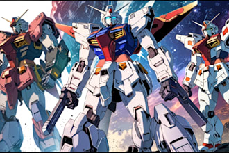 draw awesome gundam, mecha, robot fanart for you
