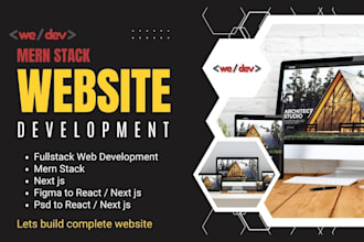 build a complete website full stack web developer in react mernstack