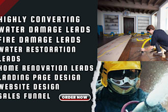 generate water damage leads water restoration lead fire damage lead landing page