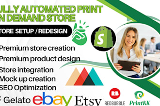 setup etsy shopify  redbubble print on demand printiful printify printkk store