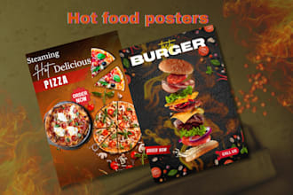 design food poster, flyer, restaurant menu, burger poster