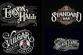 make retro vintage logo for tattoo barber shop and beauty salon