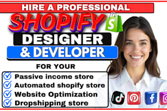 build shopify dropshipping store, passive income branded shopify store design