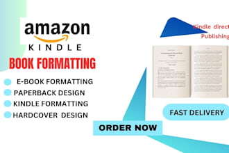 book formatting  paperback for kdp, lulu, ingramspark, amazon ebook formatting