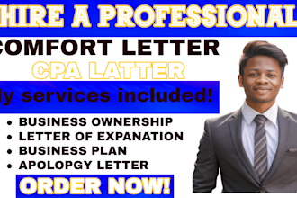 do US CPA letter CPA comfort letter CPA verification, profit and loss statement