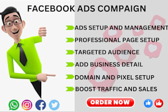 setup facebook page for ads,instagram  marketing and advertising, product seo