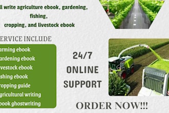 write agriculture ebook, gardening, fishing, cropping, and livestock ebook