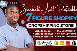 build shopify website, 7 figure shopify store, shopify dropshipping store,
